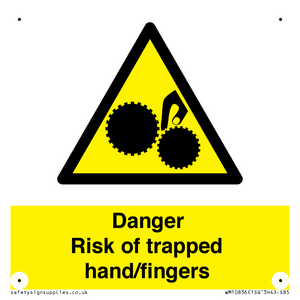 Danger Risk of trapped hand/fingers